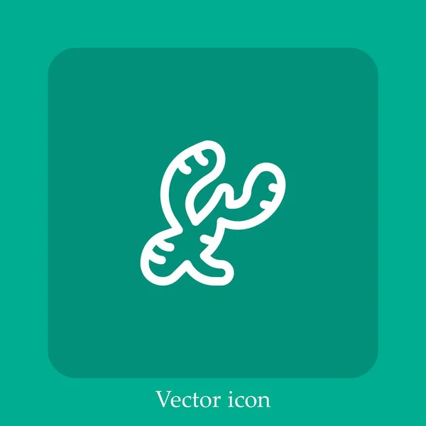 Ícone Vetorial Gengibre Linear Icon Line Com Curso Editável — Vetor de Stock