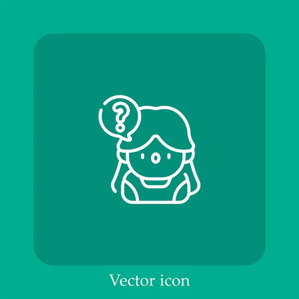 Mädchen Vektor Symbol Lineare Icon Line Mit Editierbarem Strich — Stockvektor