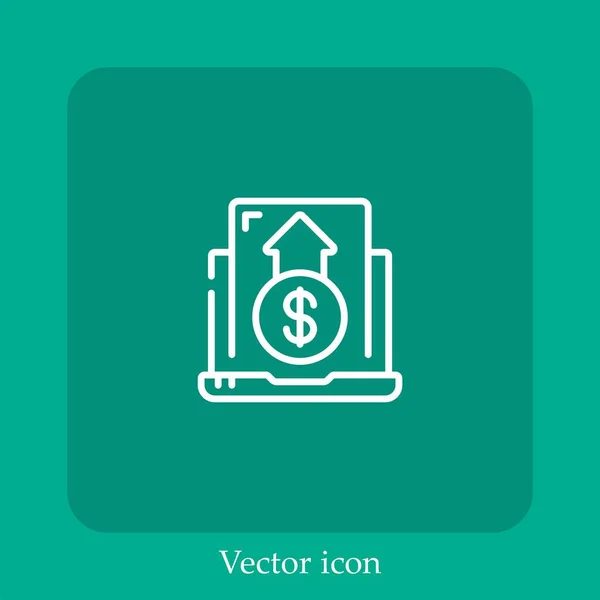 Ícone Vetor Crescimento Linear Icon Line Com Curso Editável — Vetor de Stock