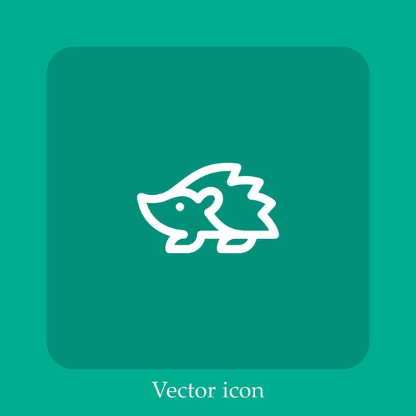 Ícono Vector Erizo Icon Line Lineal Con Carrera Editable — Vector de stock