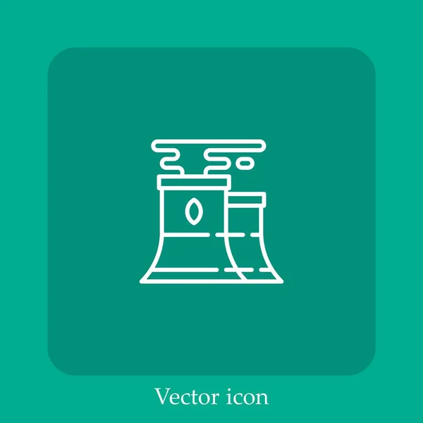 Nuklear Vektor Symbol Linear Icon Line Mit Editierbarem Strich — Stockvektor