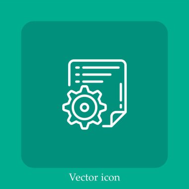 dişli vektör simgesi doğrusal simgesi. Düzenlenebilir vuruş ile çizgi