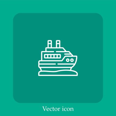 yatch vektör simgesi doğrusal simgesi. Düzenlenebilir vuruş ile satır