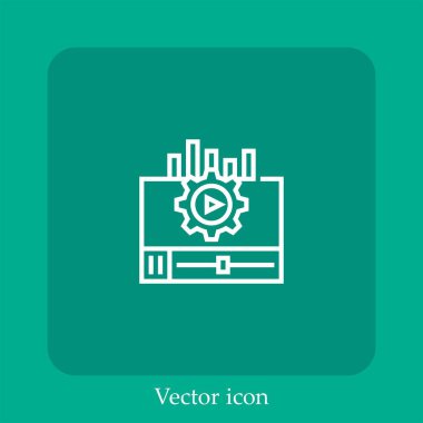 video vektör doğrusal simgesi. Düzenlenebilir vuruş ile satır