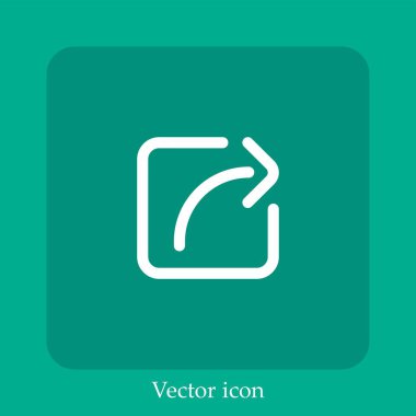 vektör doğrusal simgesini paylaş. Düzenlenebilir vuruş ile satır