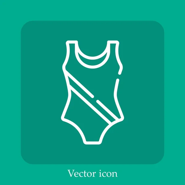 Traje Baño Icono Vector Icon Line Lineal Con Carrera Editable — Vector de stock