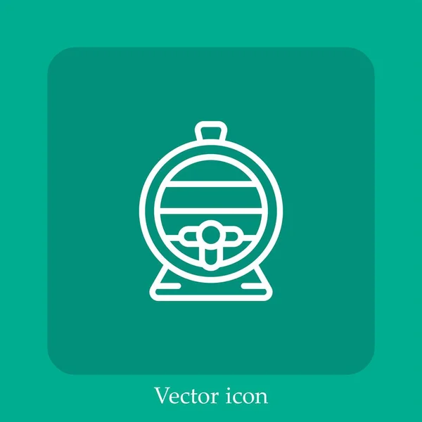 Icône Vectorielle Barrel Icône Linéaire Ligne Avec Course Modifiable — Image vectorielle