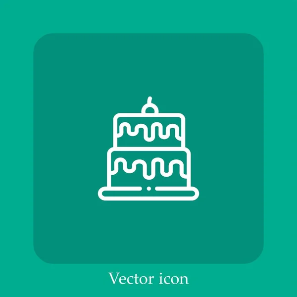 Ícone Vetor Bolo Linear Icon Line Com Curso Editável — Vetor de Stock