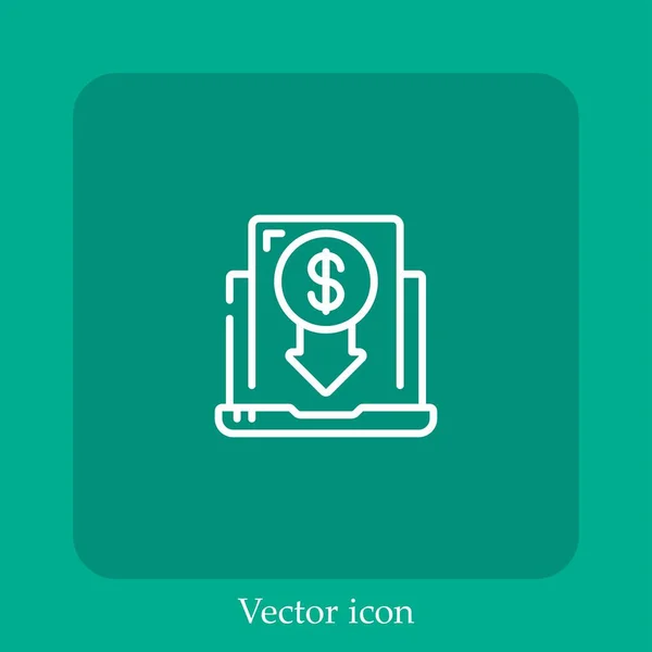 Diminuer Icône Vectorielle Icône Linéaire Ligne Avec Course Modifiable — Image vectorielle