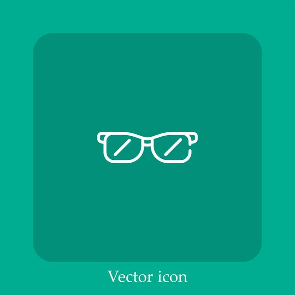 Glasses Vector Icon Linear Icon Line Editable Stroke — Stock Vector