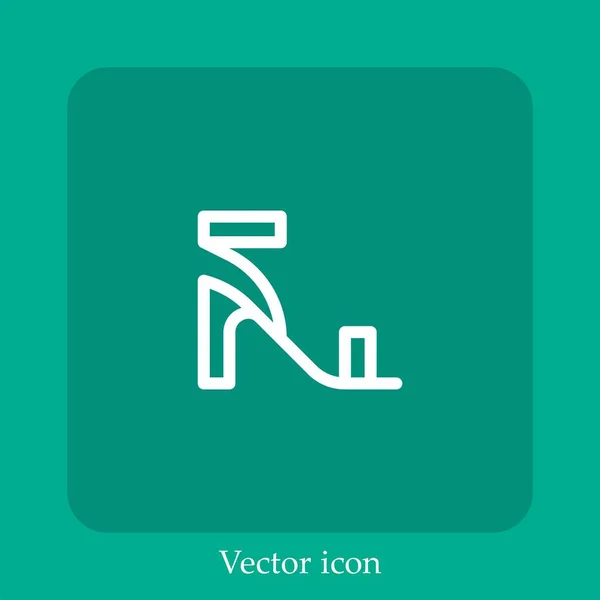 Icône Vectorielle Talons Hauts Icône Linéaire Ligne Avec Course Modifiable — Image vectorielle