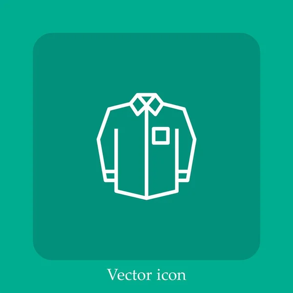 Icona Vettoriale Camicie Icon Line Lineare Con Colpo Modificabile — Vettoriale Stock