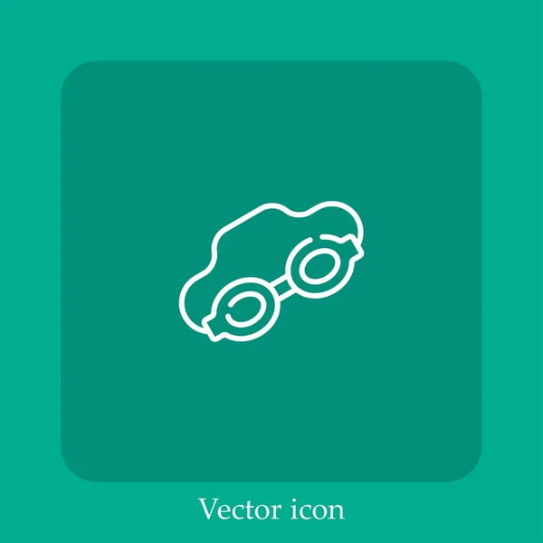 Gafas Natación Icono Vectorial Icon Line Lineal Con Carrera Editable — Vector de stock