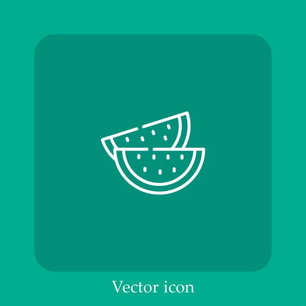 Wassermelone Vektor Symbol Lineare Icon Line Mit Editierbarem Strich — Stockvektor