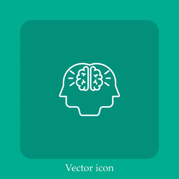 Brain Vector Icon Lineare Icon Line Mit Editierbarem Strich — Stockvektor