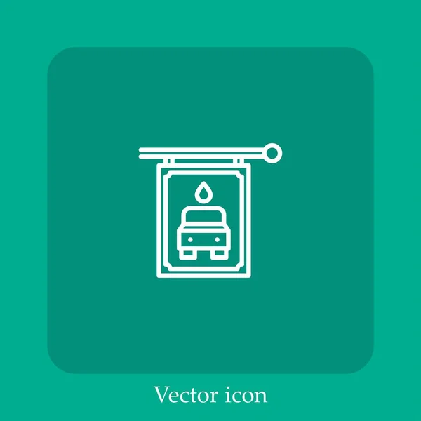 Icono Vector Lavado Coche Icon Line Lineal Con Carrera Editable — Vector de stock