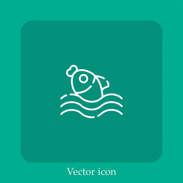 Angeln Vektor Symbol Lineare Icon Line Mit Editierbarem Strich — Stockvektor