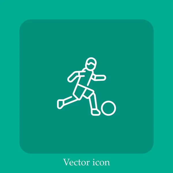 Football Player Vector Icon Linear Icon Line Editable Stroke — Stock Vector