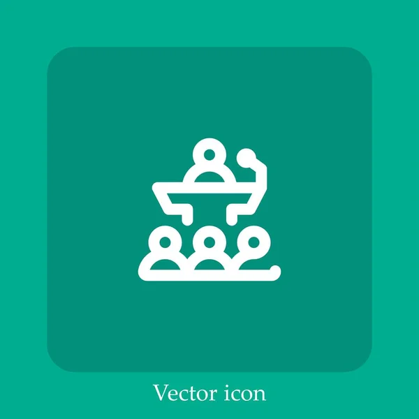 Ícone Vetor Palestra Linear Icon Line Com Curso Editável — Vetor de Stock
