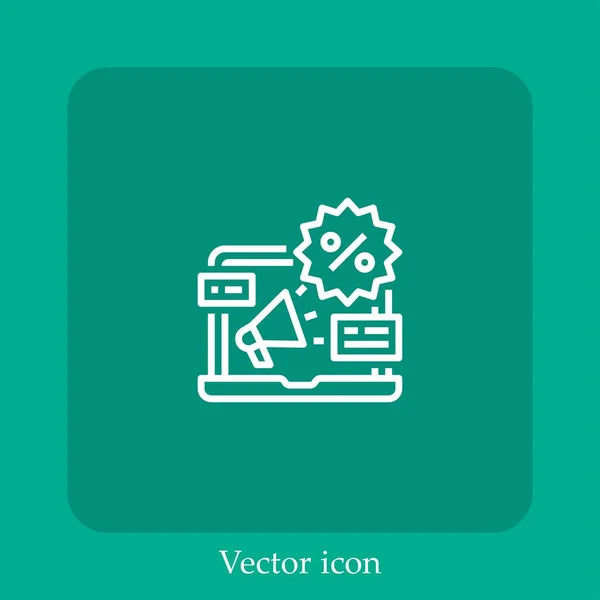 Shopping Online Vetor Ícone Linear Icon Line Com Curso Editável — Vetor de Stock