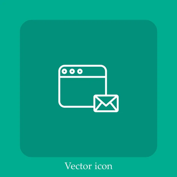 Browser Vector Icon Linear Icon Line Editable Stroke — Stock Vector