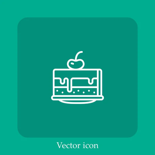 Cake Vector Icon Linear Icon Line Editable Stroke — Stock Vector