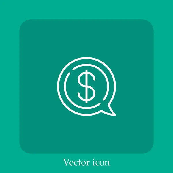 Icono Vector Chat Icon Line Lineal Con Carrera Editable — Vector de stock