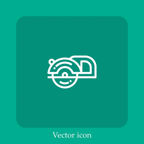 Циркулярная Пила Вектор Значок Linear Icon Line Редактируемым Штрихом — стоковый вектор