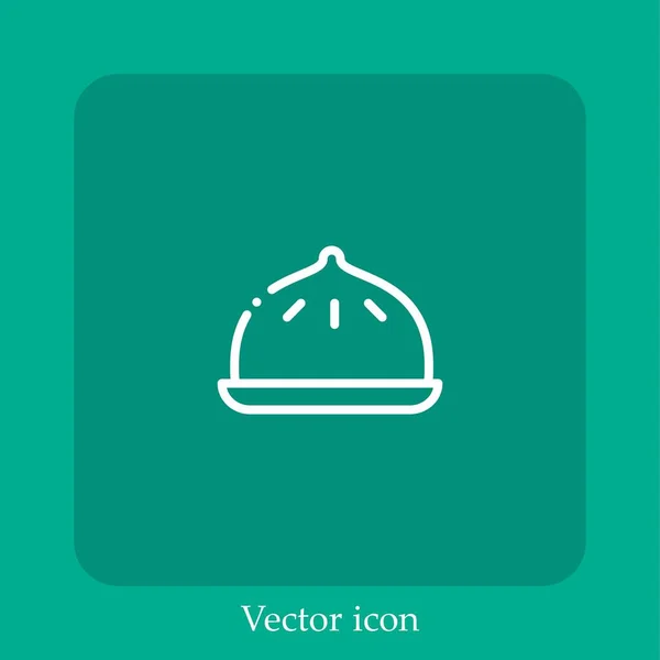 Meat Bun Vektor Icon Lineare Icon Line Mit Editierbarem Strich — Stockvektor