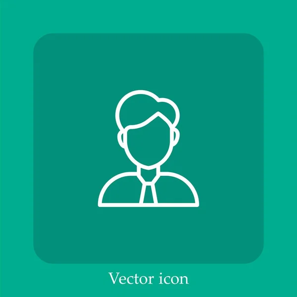 Icono Vector Masculino Icon Line Lineal Con Carrera Editable — Vector de stock