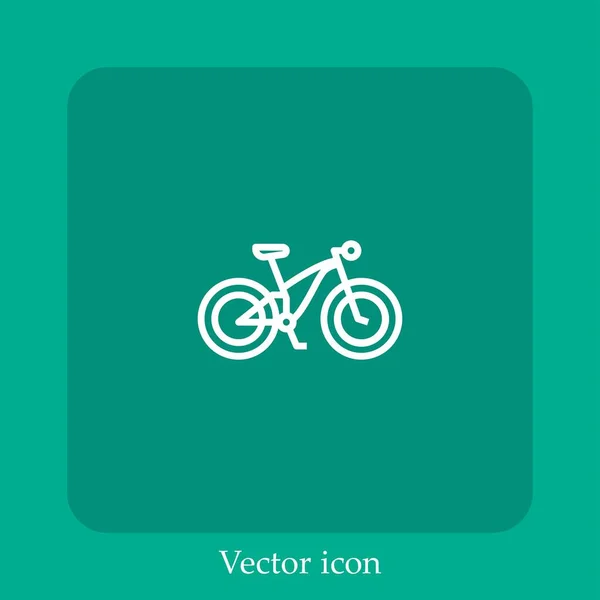 Icono Vector Montaña Icon Line Lineal Con Carrera Editable — Vector de stock