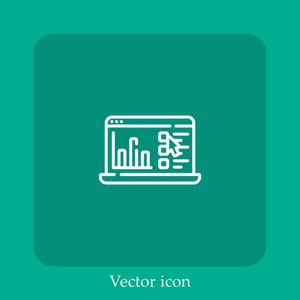 Ícone Vetorial Votação Online Linear Icon Line Com Curso Editável — Vetor de Stock