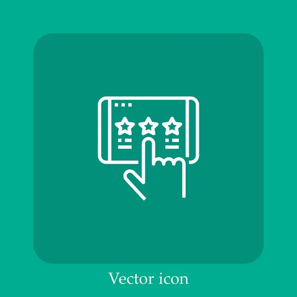 Rating Vector Icon Linear Icon Line Editable Stroke — Stock Vector