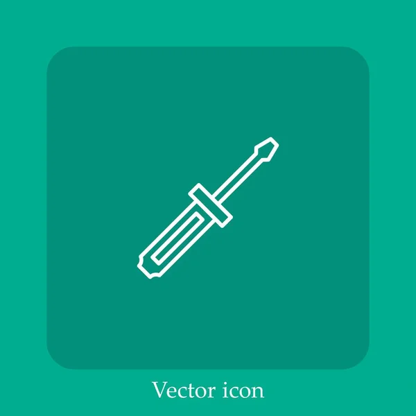 Screwdriver Vector Icon Linear Icon Line Editable Stroke — Stock Vector
