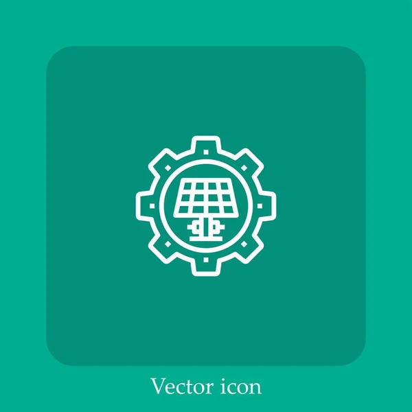 Линейная Иконка Вектора Солнечной Энергии — стоковый вектор