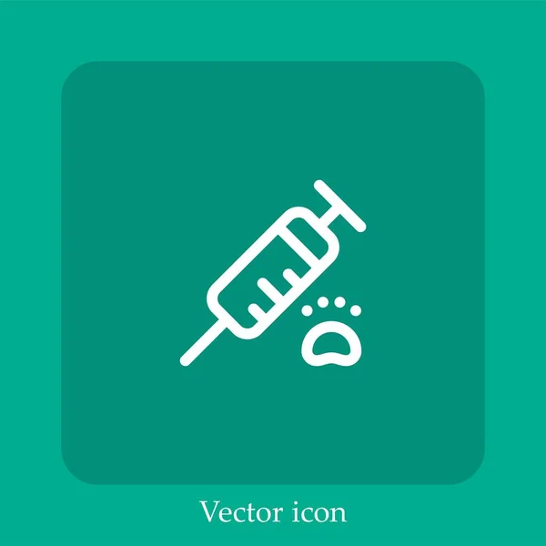 Icona Del Vettore Vaccinale Icon Line Lineare Con Ictus Modificabile — Vettoriale Stock