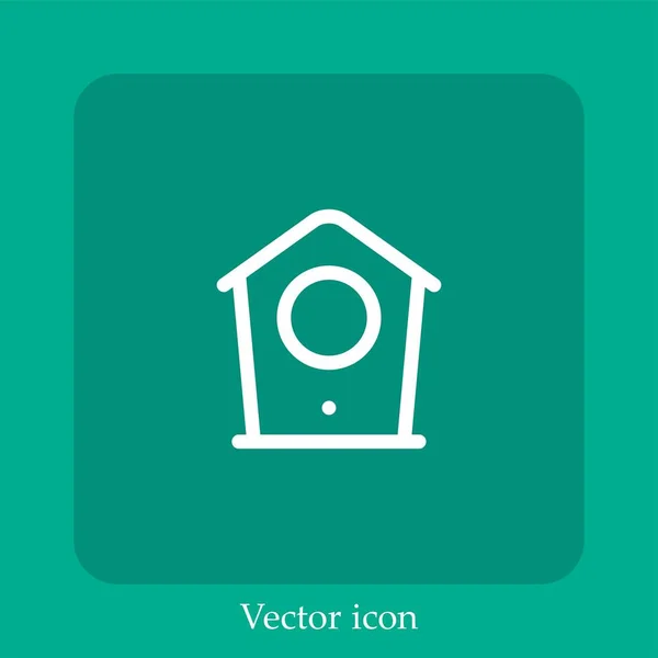 Bird House Vector Icon Linear Icon Line Editable Stroke — Stock Vector