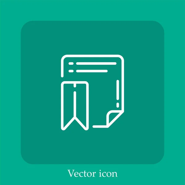 Markiertes Vektorsymbol Lineares Symbol Linie Mit Editierbarem Strich — Stockvektor