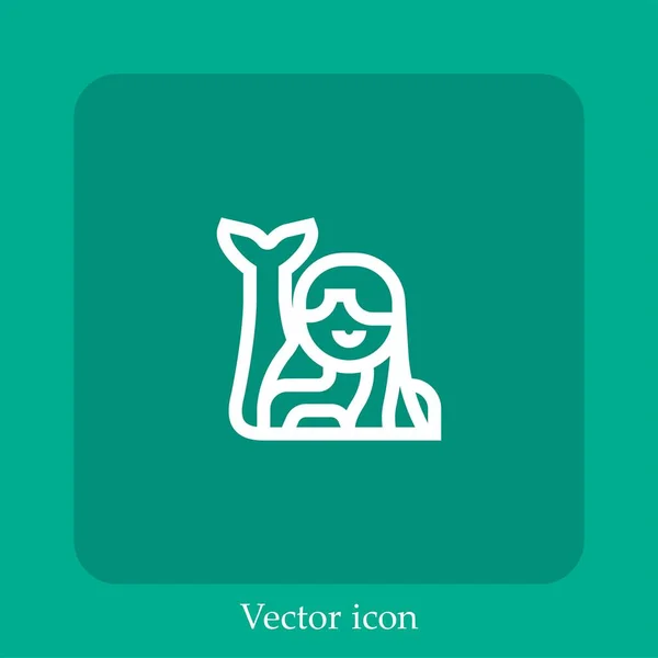 Icono Vector Sirena Icon Line Lineal Con Carrera Editable — Vector de stock