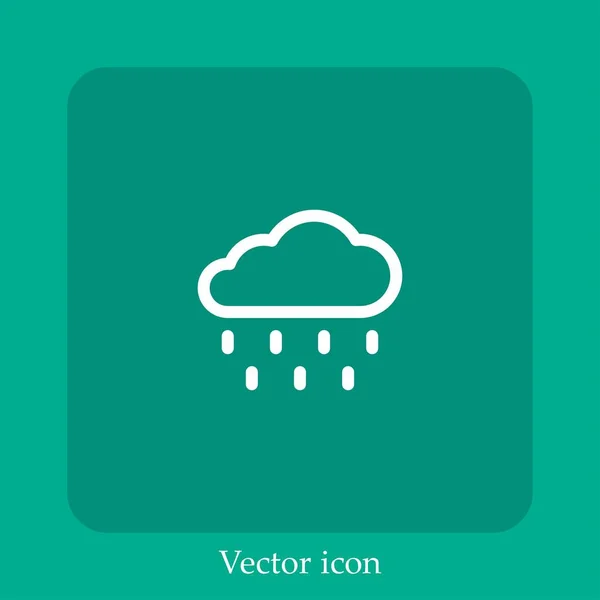 Ícone Vetor Chuva Linear Icon Line Com Curso Editável — Vetor de Stock