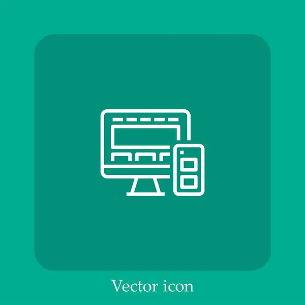 Responsive Vector Icon Linear Icon Line Editable Stroke — Vector de stock