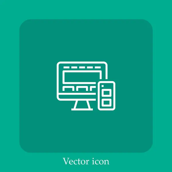 Responsive Vektor Icon Lineare Icon Line Mit Editierbarem Strich — Stockvektor