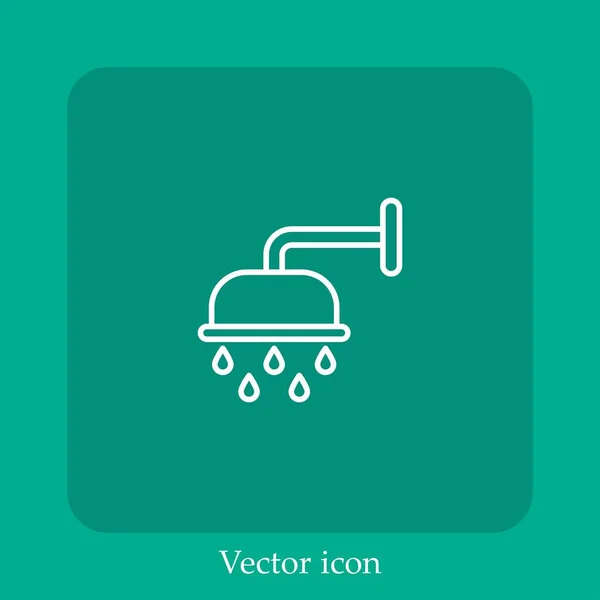 Иконка Вектора Душа Linear Icon Line Редактируемым Штрихом — стоковый вектор
