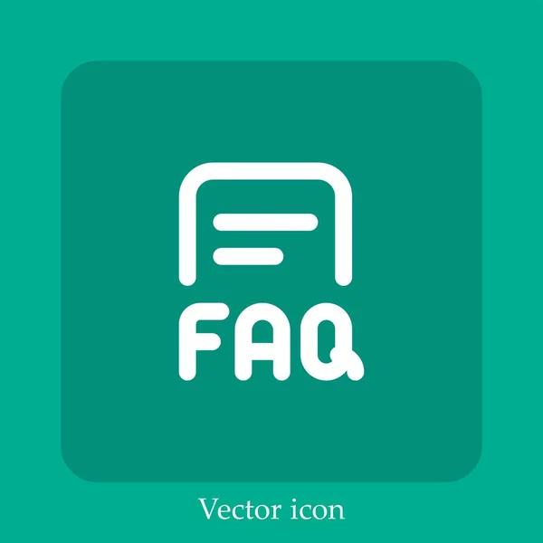 Faq Vektor Symbol Lineare Icon Line Mit Editierbarem Strich — Stockvektor