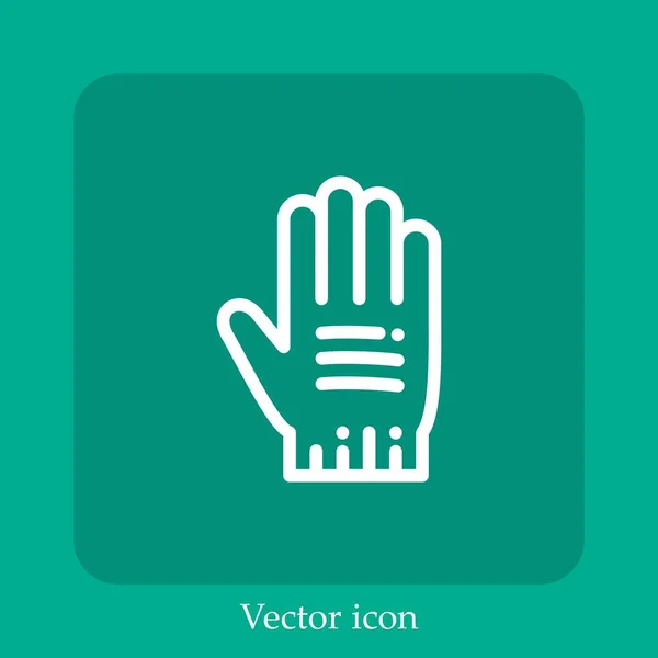 Guantes Vector Icono Icon Line Lineal Con Carrera Editable — Vector de stock