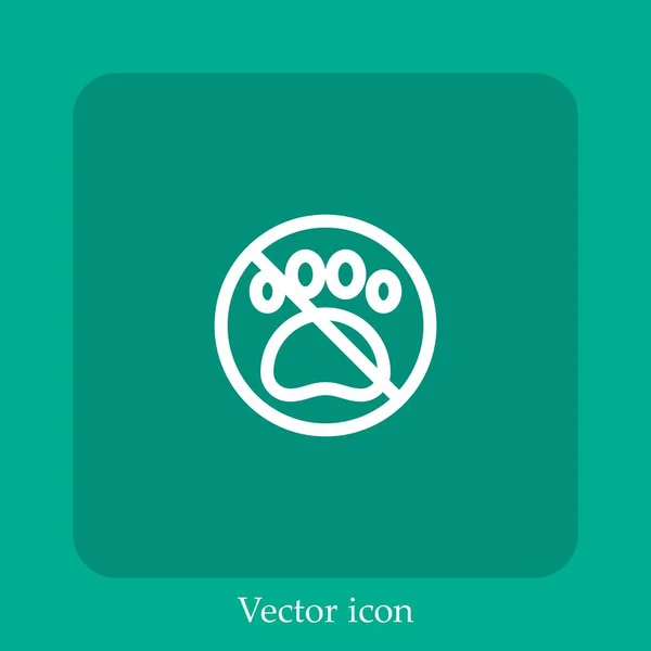 Sin Mascotas Icono Vectorial Icon Line Lineal Con Carrera Editable — Vector de stock