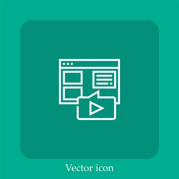 Video Vektor Symbol Lineare Icon Line Mit Editierbarem Strich — Stockvektor