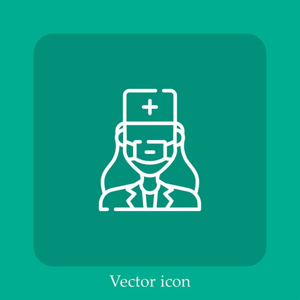 Doctor Vektor Icon Lineare Icon Line Mit Editierbarem Strich — Stockvektor