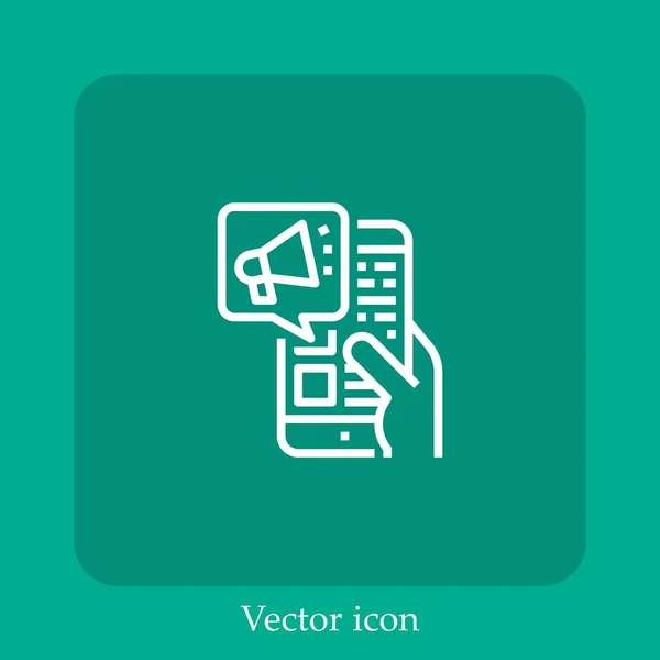 Icono Vector Marketing Icon Line Lineal Con Carrera Editable — Vector de stock