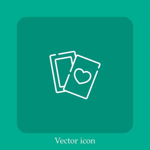 Spielkarten Vektor Symbol Lineare Symbol Linie Mit Editierbarem Strich — Stockvektor